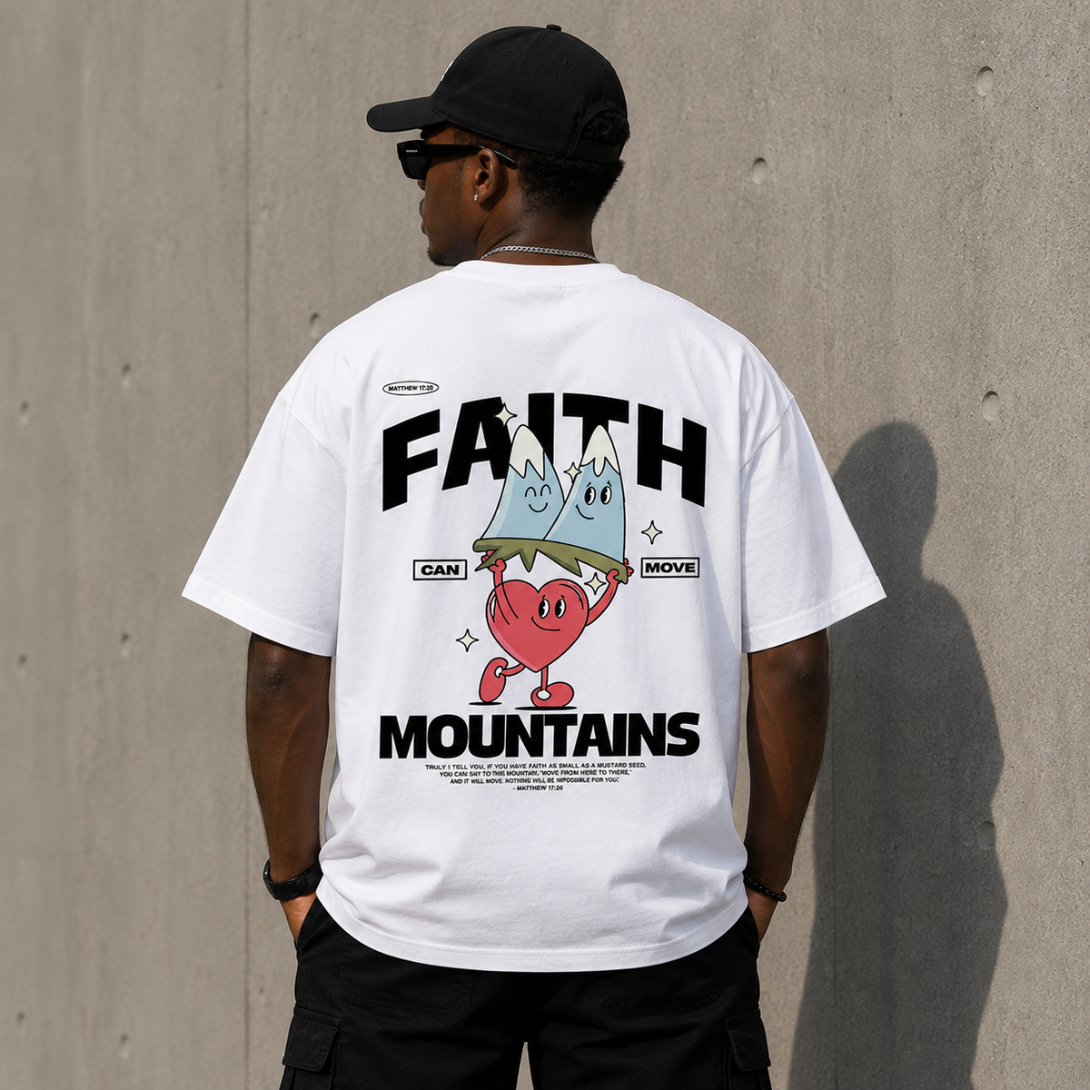 Camiseta Semi Oversized Faith Can Move Mountains